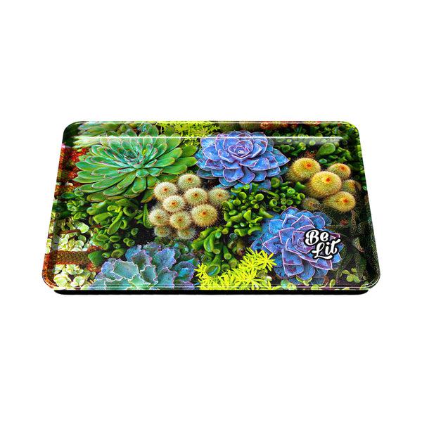 Be Lit Medium Rolling Tray, Succulents