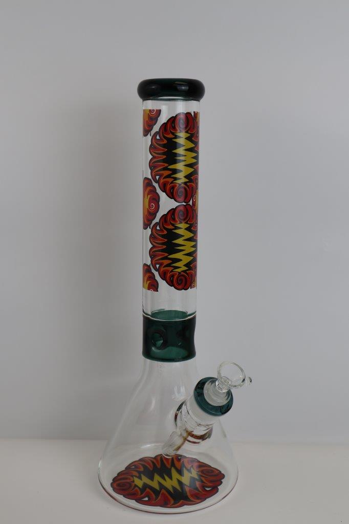fire teal top Water Pipe Bong