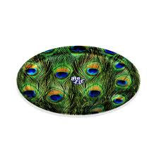 Be Lit Round Rolling Tray, Peacock small