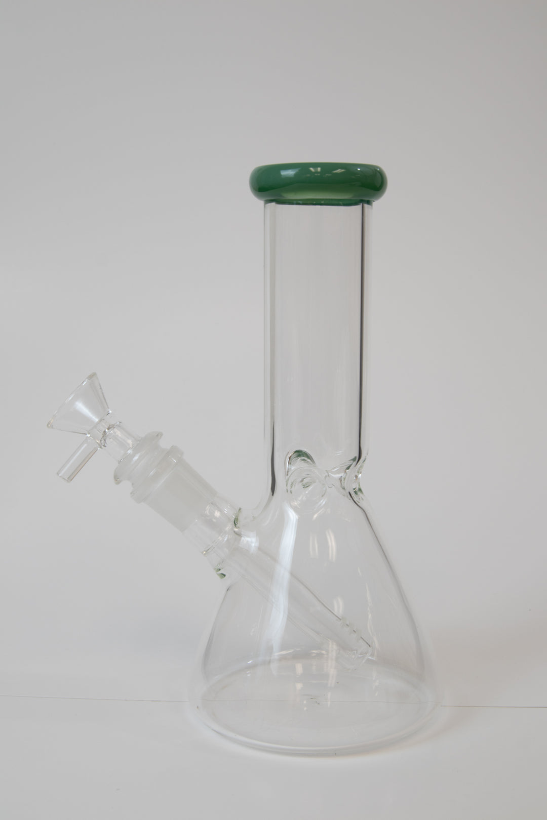 clear classic beaker water bong ice catcher includes dry herb "weed"bowl green mouth part
