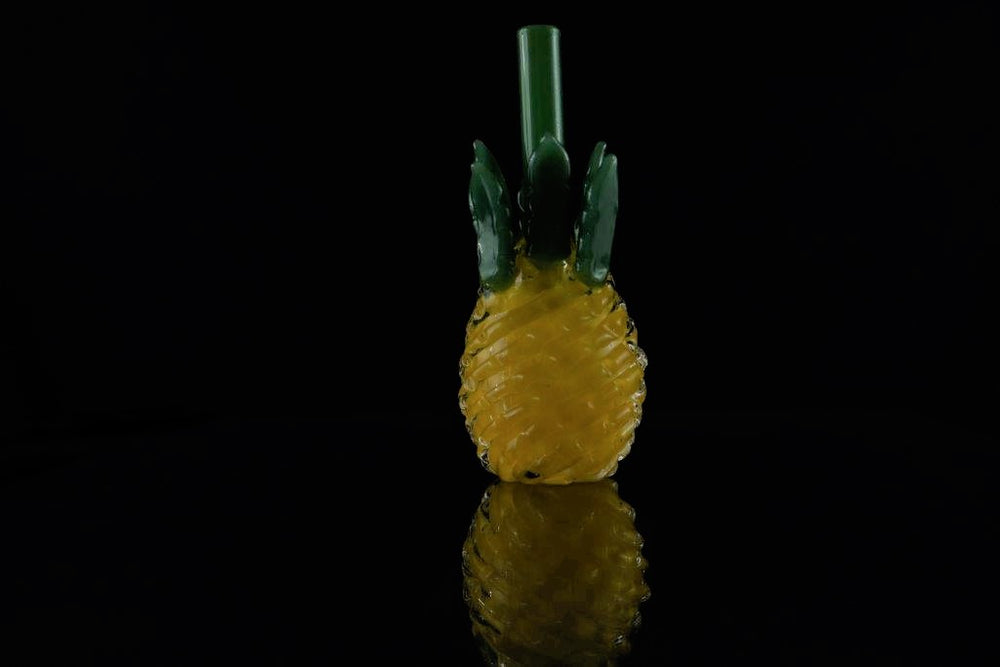 5-inch Pineapple Hand Pipe – a weed delight in the shape of a pineapple, crafted with a unique spoon-style glass design. This unique piece is now for sale