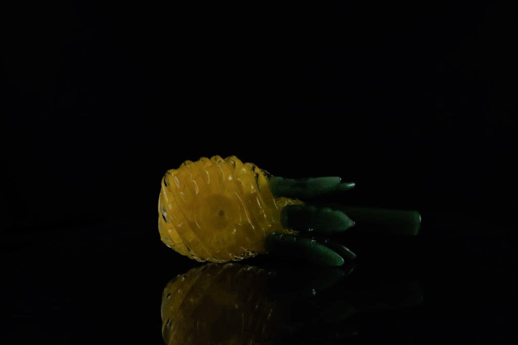 5-inch Pineapple Hand Pipe – a weed delight in the shape of a pineapple, crafted with a unique spoon-style glass design. This unique piece is now for sale