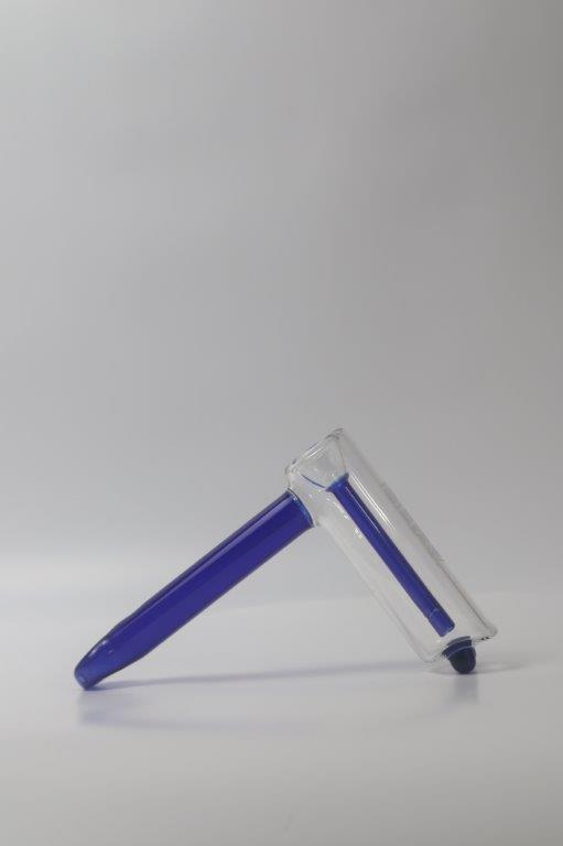 Blue 6.7-inch hammer-shaped masterpiece for the discerning stoner. Crafted with a built-in dry herb bowl piece and a cooling smoke perc, this affordable piece is for sale and ready to elevate your sessions Can be use for dry herb only , Quality glass