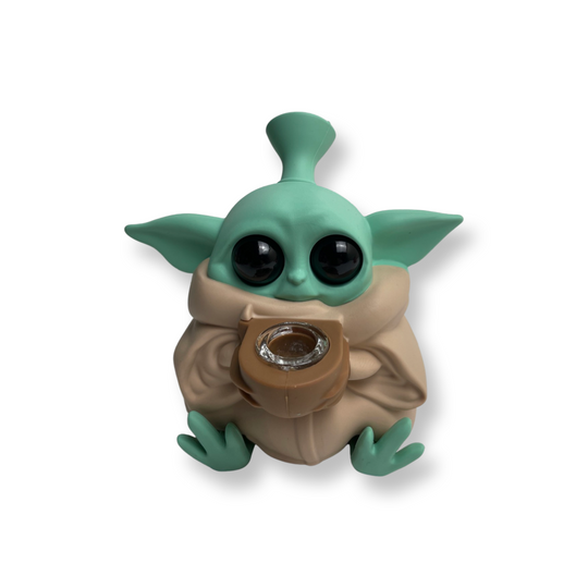 We have them in brown/pink Baby Yoda with Robe Pipe – the ultimate stoner's choice now for sale at an affordable price. Shaped like the beloved Baby Yoda figure with a robe, this hand pipe is designed for dry herb use