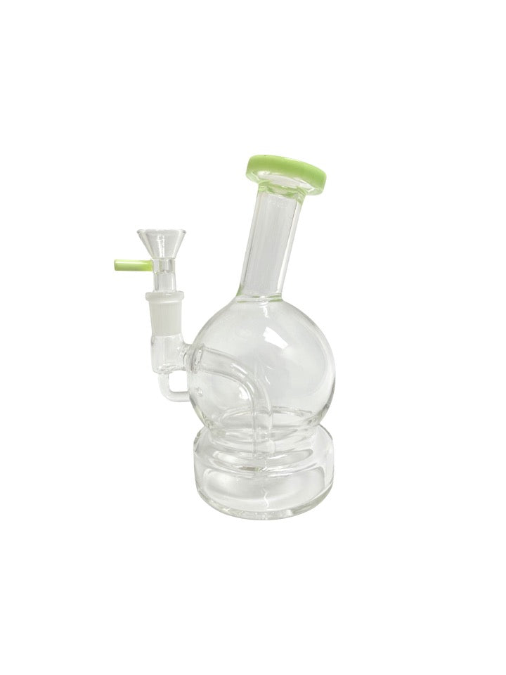 Green Globe shape Rig – a 6-inch Includes a 14 mm weed bowl piece , shower head prec . Can be use for dabs & weed