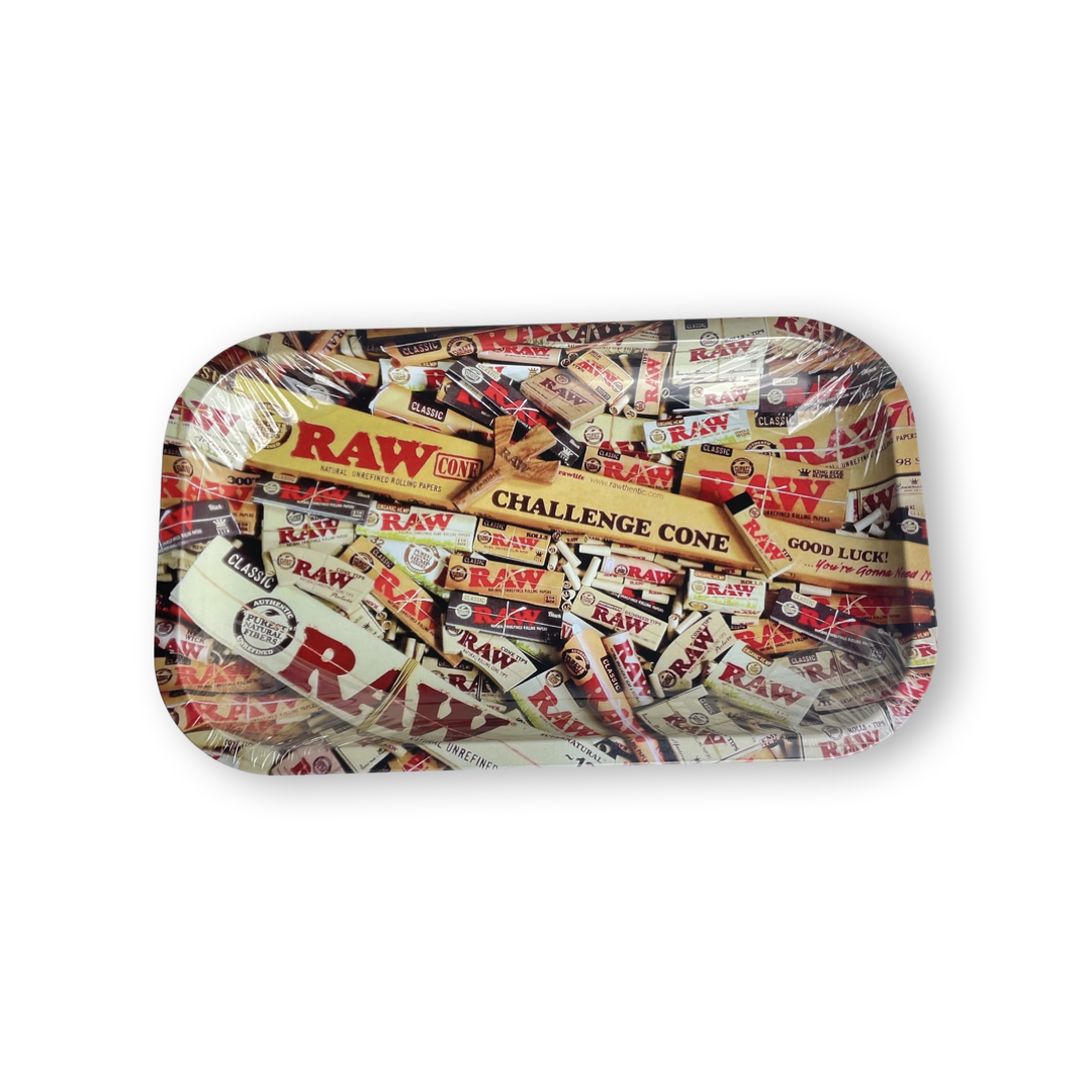 Raw paper collage Rolling Tray
